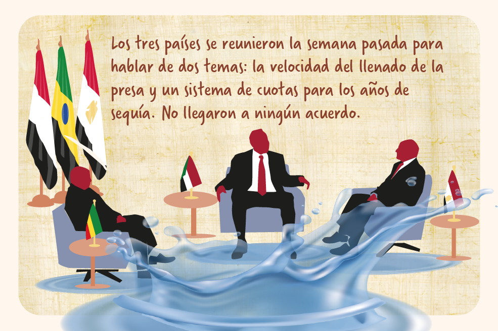 Los tres países se reunieron la semana pasada para hablar de dos temas: la velocidad del llenado de la presa y un sistema de cuotas para los años de sequía. No llegaron a ningún acuerdo.