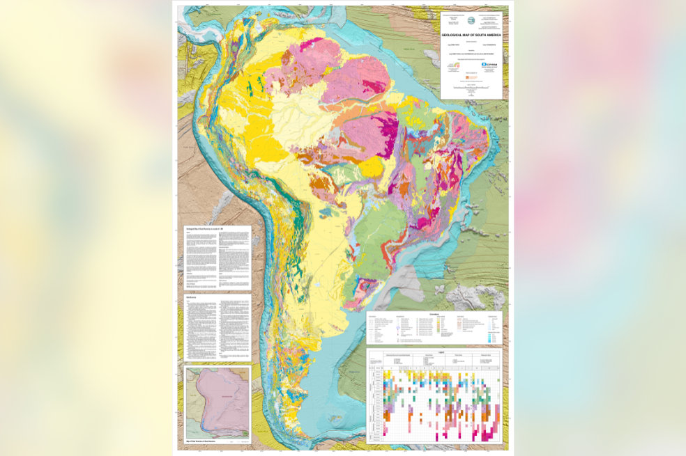 Mapa Geológico de América del Sur.
