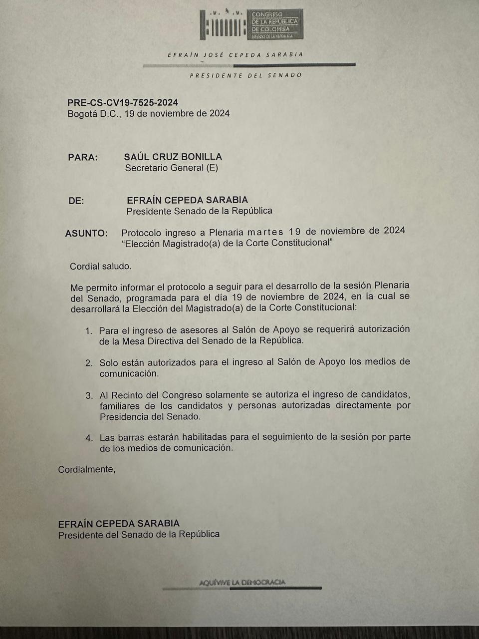 Directiva cúpula Senado