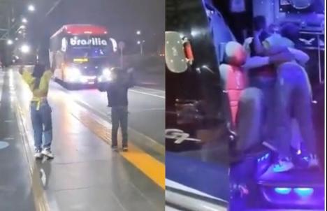 Video: el conmovedor encuentro de un conductor con sus hijos durante Año Nuevo