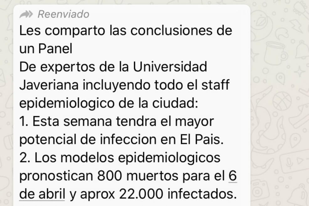 Un WhatsApp de “expertos de la Javeriana» que metió en líos a un profesor