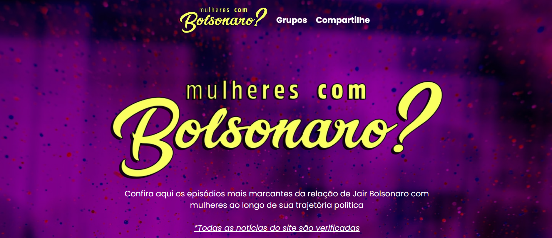 Home de la página web mulherescombolsonaro.com.