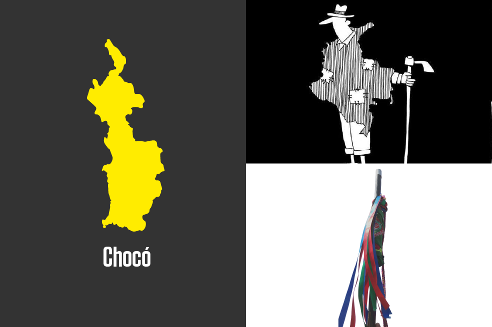 Íconos que representan a los campesinos e indigenas de Colombia.