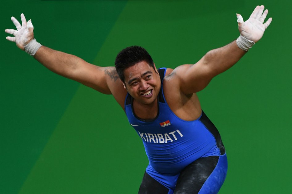 David Katoatau durante su presentación en Río 2016. / AFP