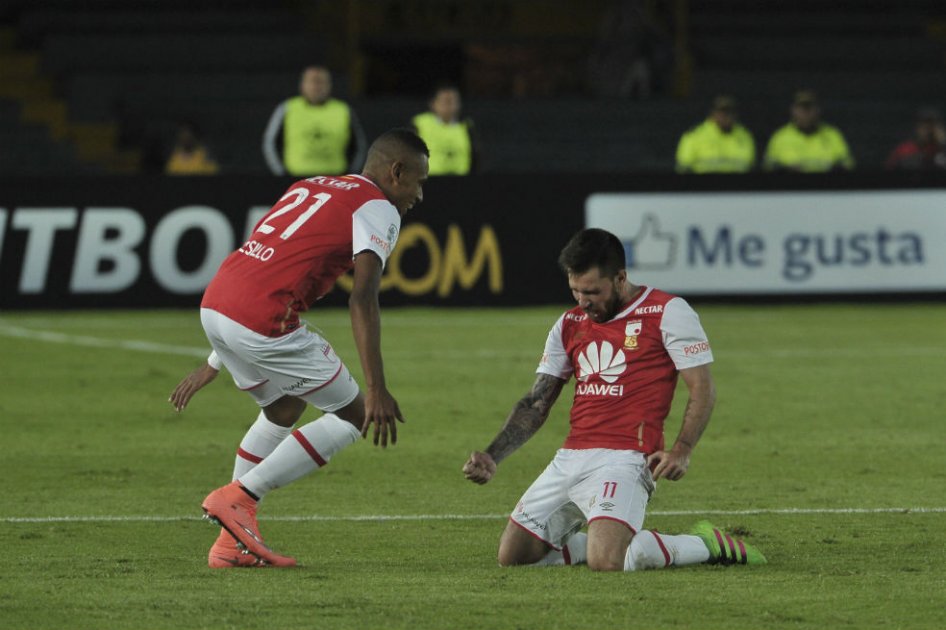 Jonathan Gómez, mediocampista de Independiente Santa Fe. Foto: AFP