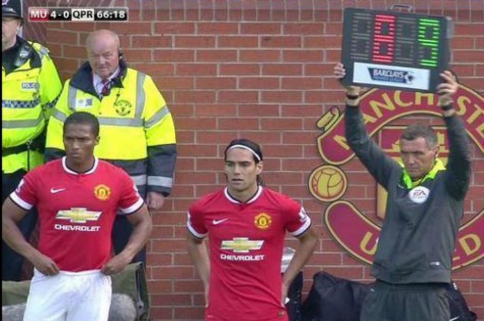 Falcao debutó en la contundente victoria de Manchester United