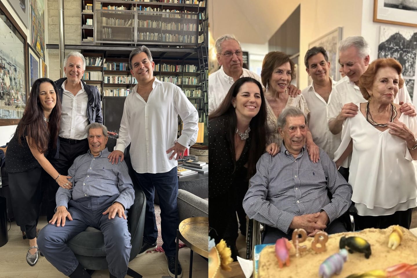 Las últimas fotos de Mario Vargas Llosa: estaba celebrando su cumpleaños