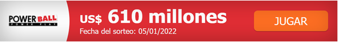 El próximo sorteo del Powerball de Estados Unidos se llevará a cabo esta noche, miércoles 5 de enero 2022.