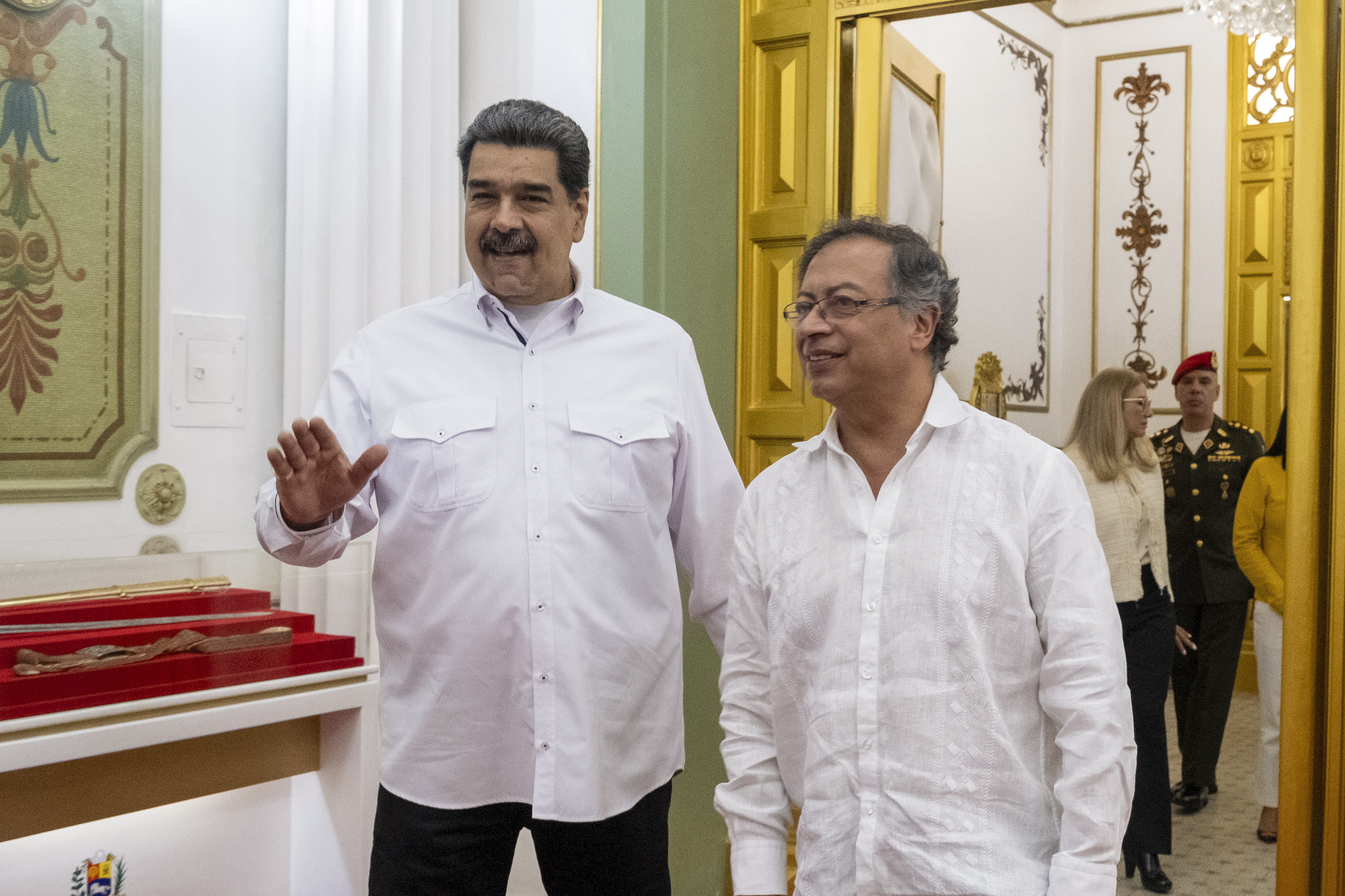 Petro y Maduro en el Palacio de Miraflores.