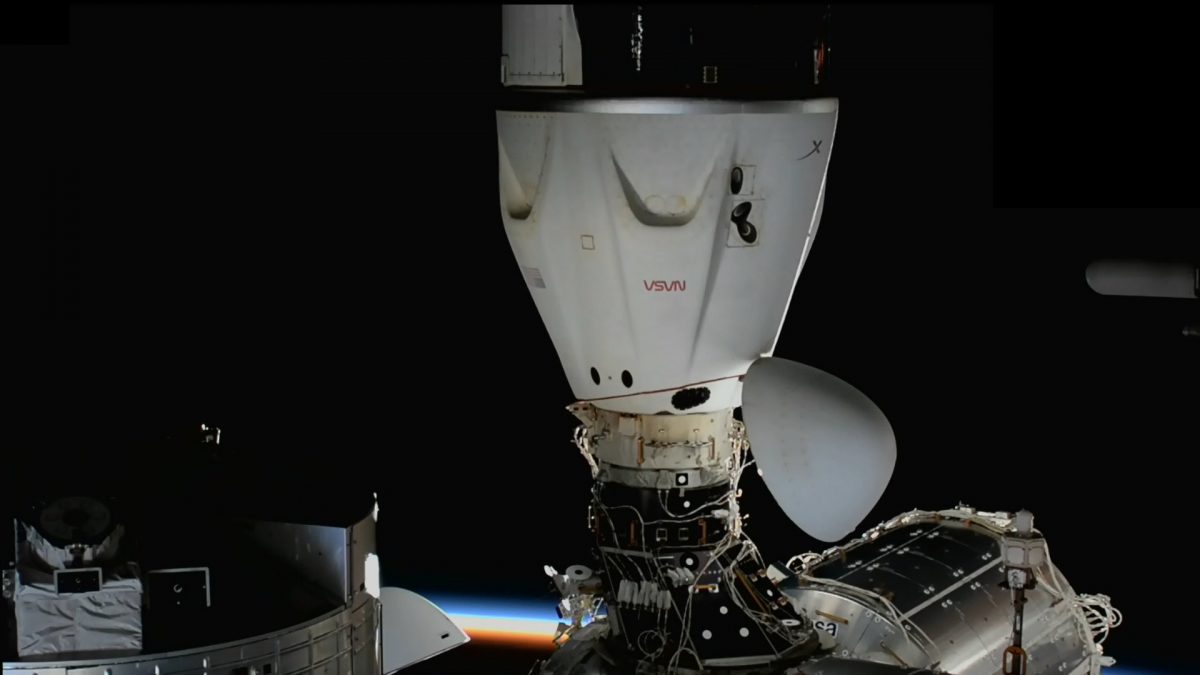 La nave de la tripulación SpaceX Dragon Freedom estuvo acoplada al puerto orientado al espacio del módulo Harmony de la Estación Espacial Internacional desde el 27 de abril de este año.