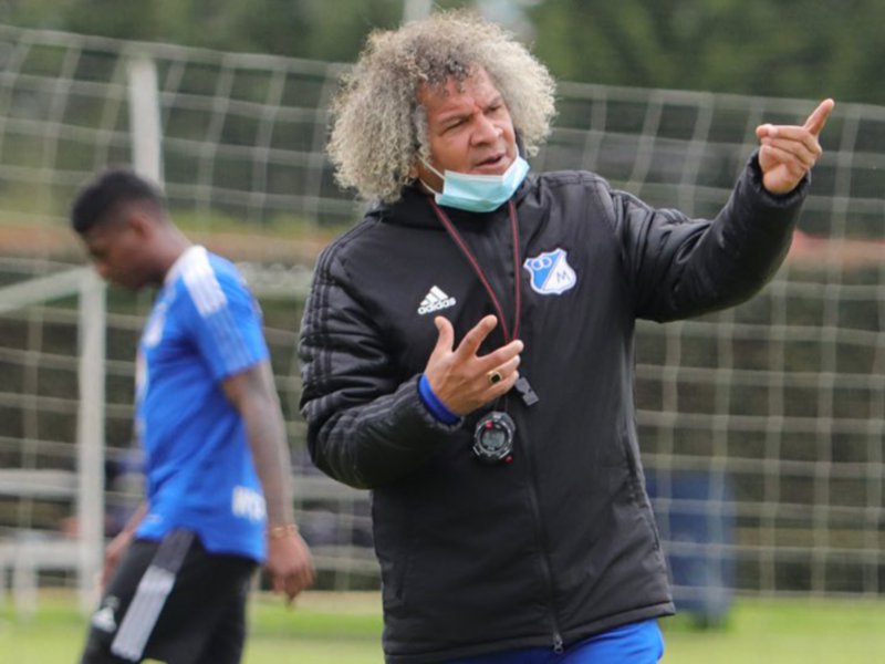 Director técnico de Millonarios, en entrenamiento.