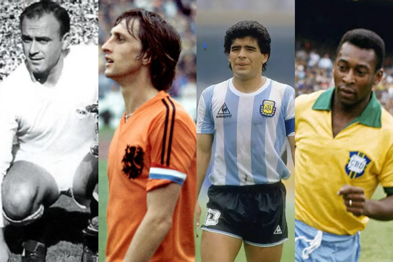 Di Stéfano, Cruyff, Maradona y Pelé, los cuatro Grandes ya