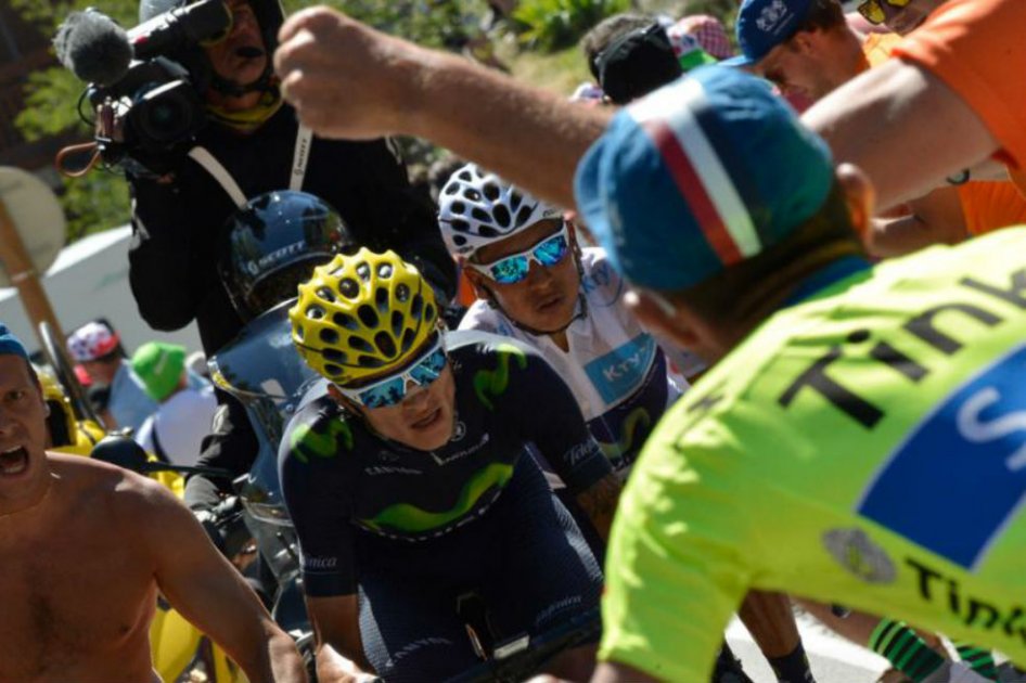 Winner Anacona pedalista colombiano del Movistar Team. Foto: AFP