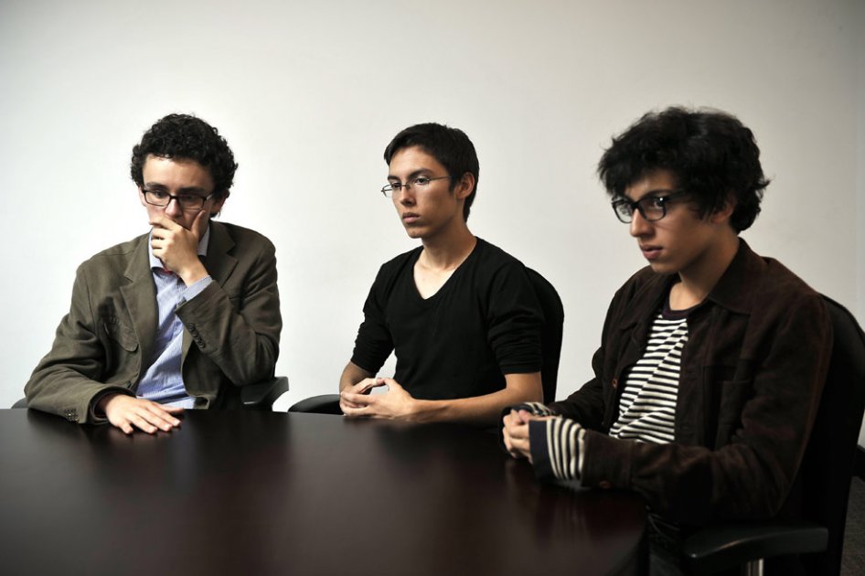 Jordi Buitrago, Camilo Talero y David Rivera, representantes de los estudiantes del Liceo Francés.