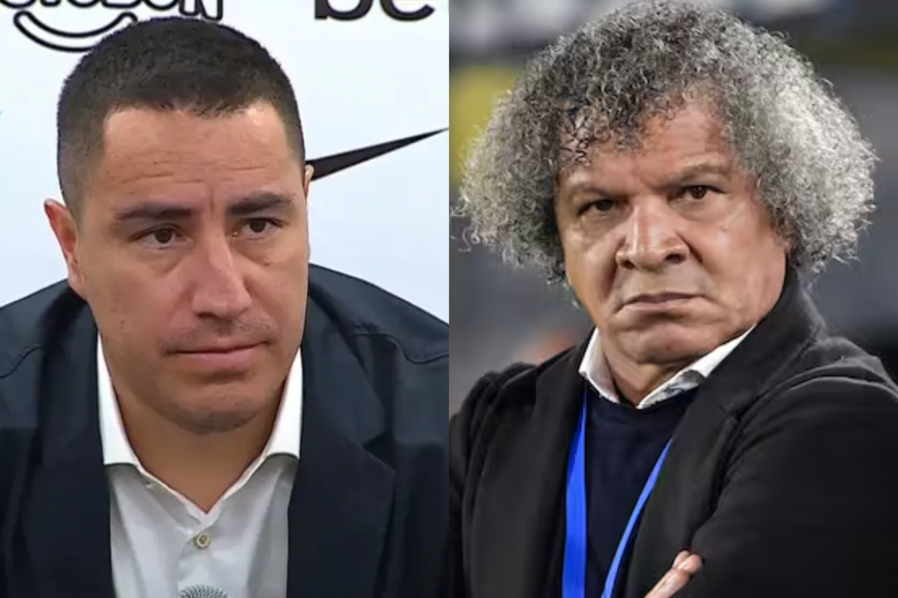 Efraín Juárez y Alberto Gamero, entrenadores de Nacional y Millonarios, respectivamente.