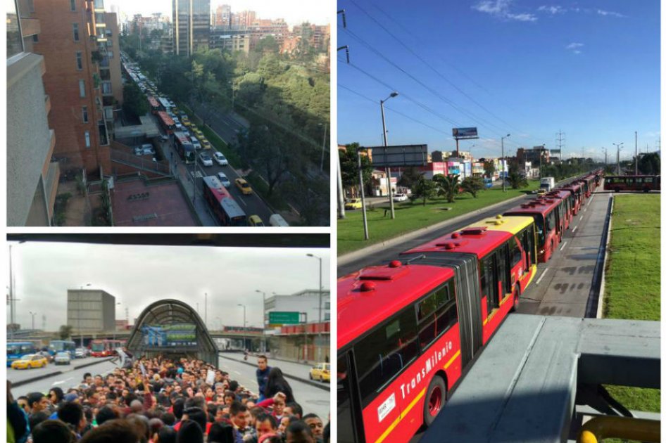 Trancones en Bogotá a pesar de jornada del día sin carro y sin moto