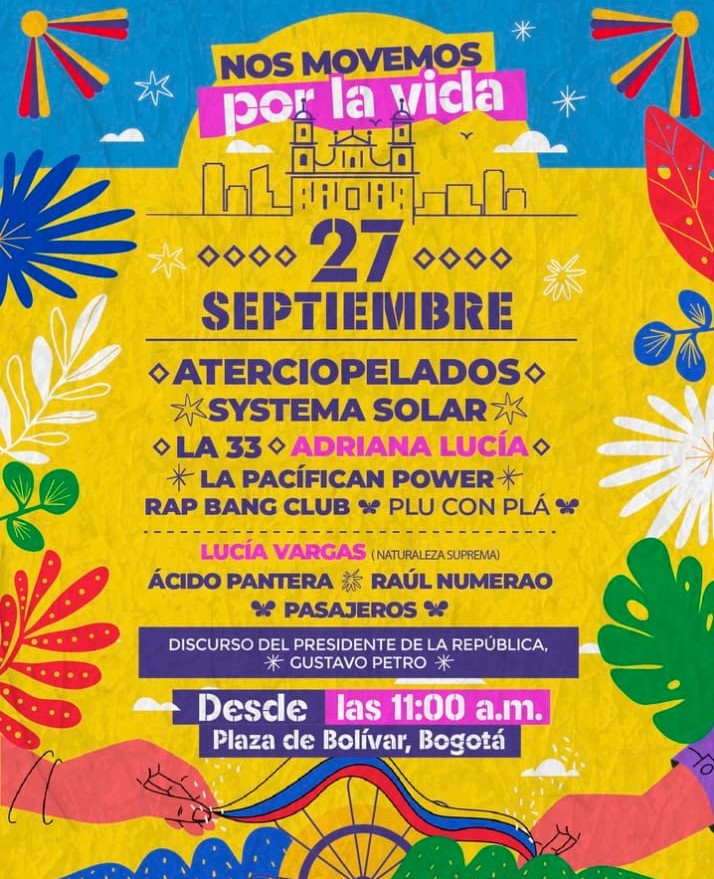 Cartel de artistas que estaba previsto para la marcha del 27 de septiembre.