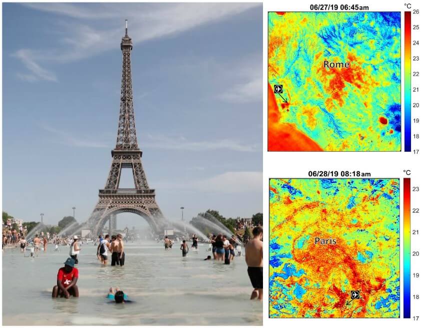 La huella de la ola de calor en capitales europeas, desde el espacio