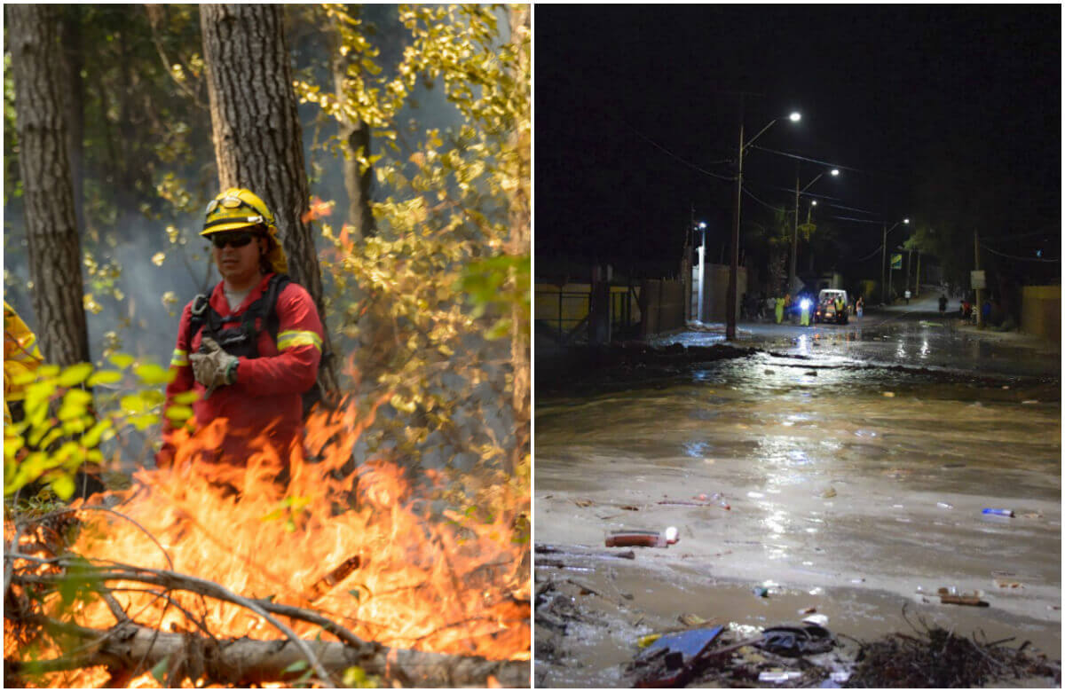 Chile batalla con incendios forestales en el sur e inundaciones en el norte