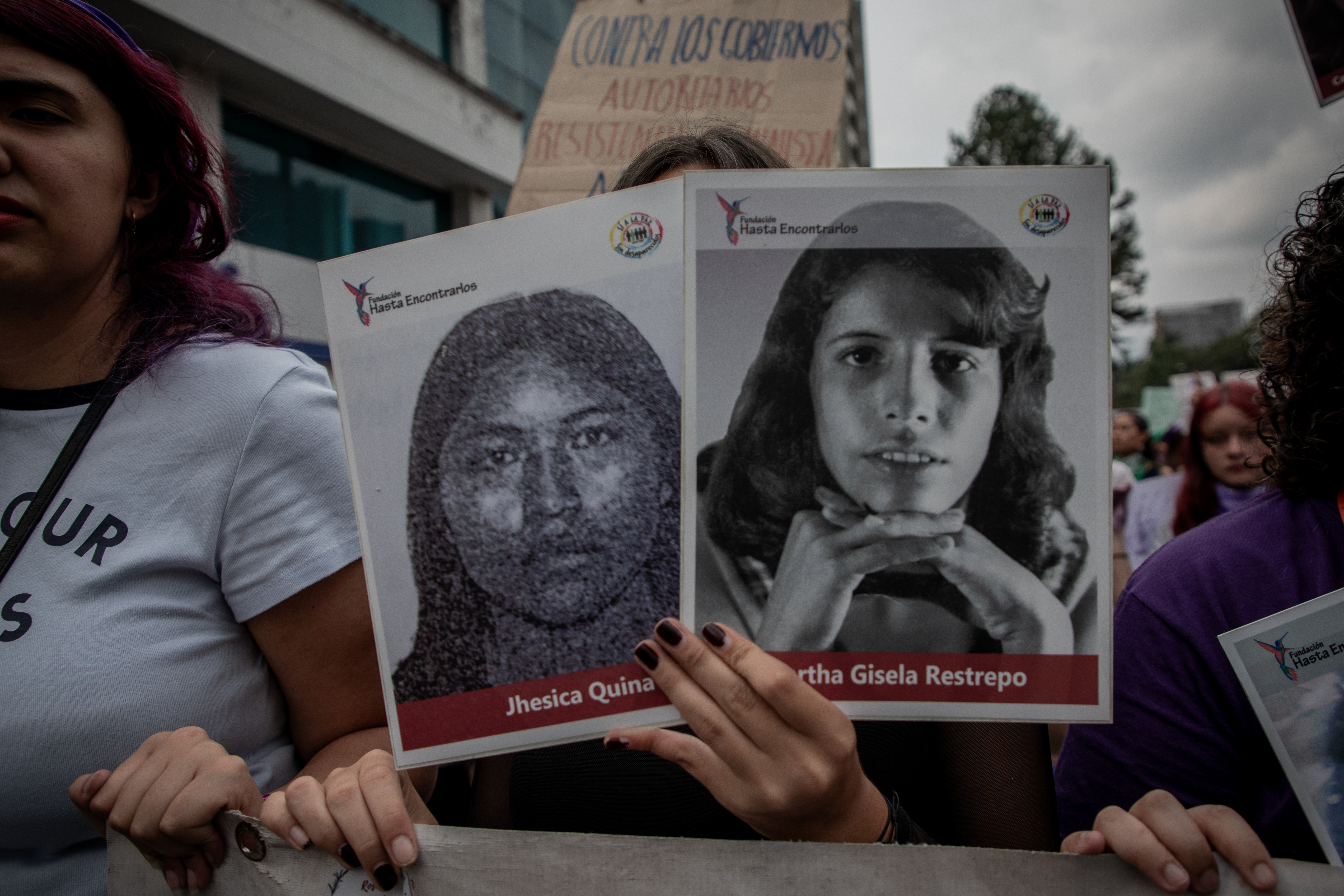 Marchantes que salieron a las calles este este sábado 8 de marzo desde la Calle 45 con carrera Séptima hasta la Plazoleta del Concejo de Bogotá en el marco de la conmemoración del Día Internacional de la Mujer
