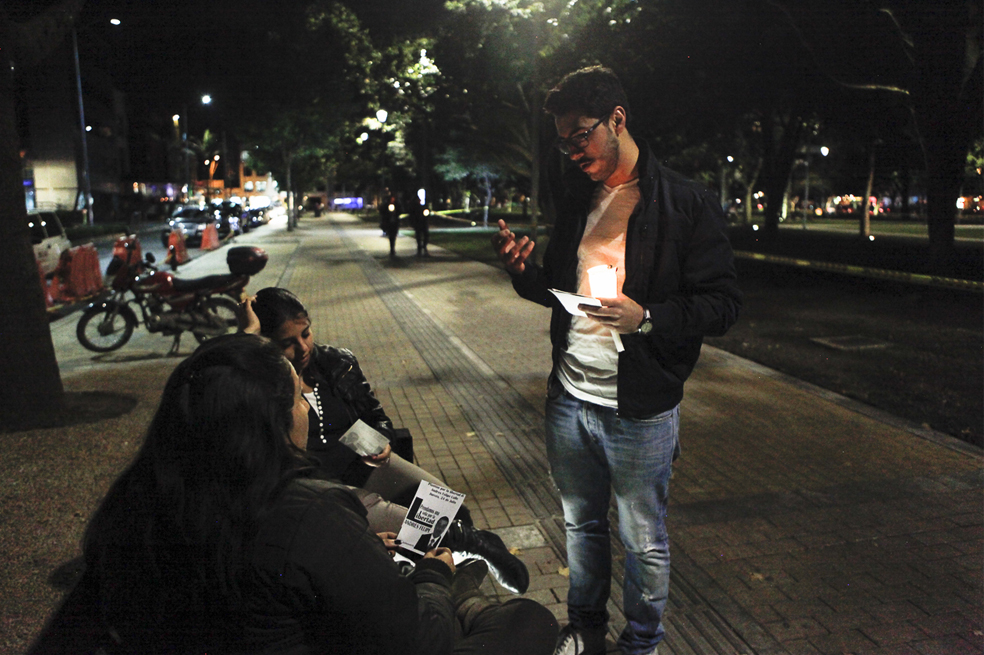 Protestan en Bogotá para exigir la liberación del geólogo secuestrado