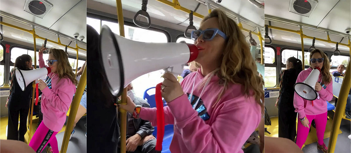 Michelle Gutty, esposa de Marcelo Cezán, cantó en Transmilenio: “no me da pena”