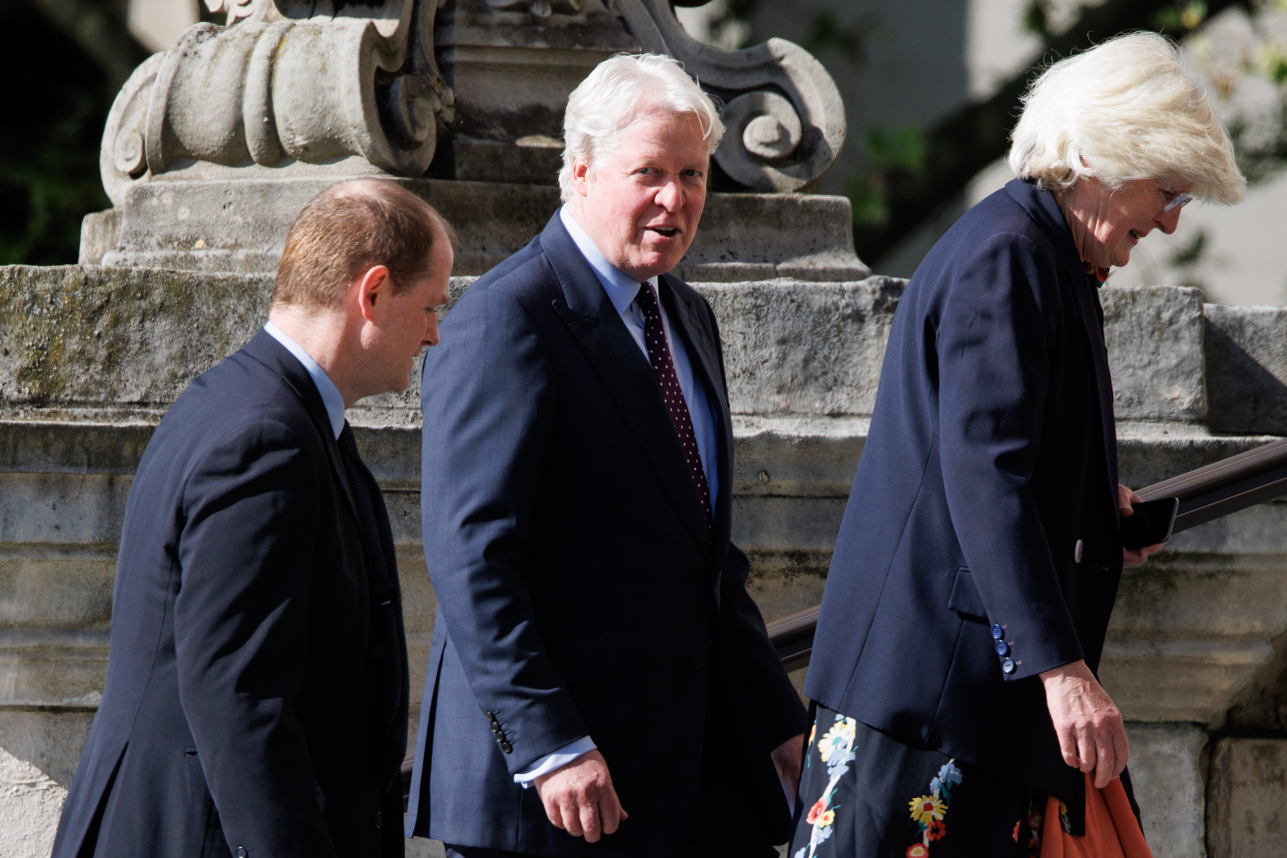 London (United Kingdom), 08/05/2024.- Charles Spencer, 9th Earl Spencer (C) arrives to attend the 10th Anniversary Service for the Invictus Games at St Paul's Cathedral in London, Britain, 08 May 2024. The Service of Thanksgiving is reflecting on 10 years since the inaugural Invictus Games in London in 2014. (Reino Unido, Londres) EFE/EPA/TOLGA AKMEN
