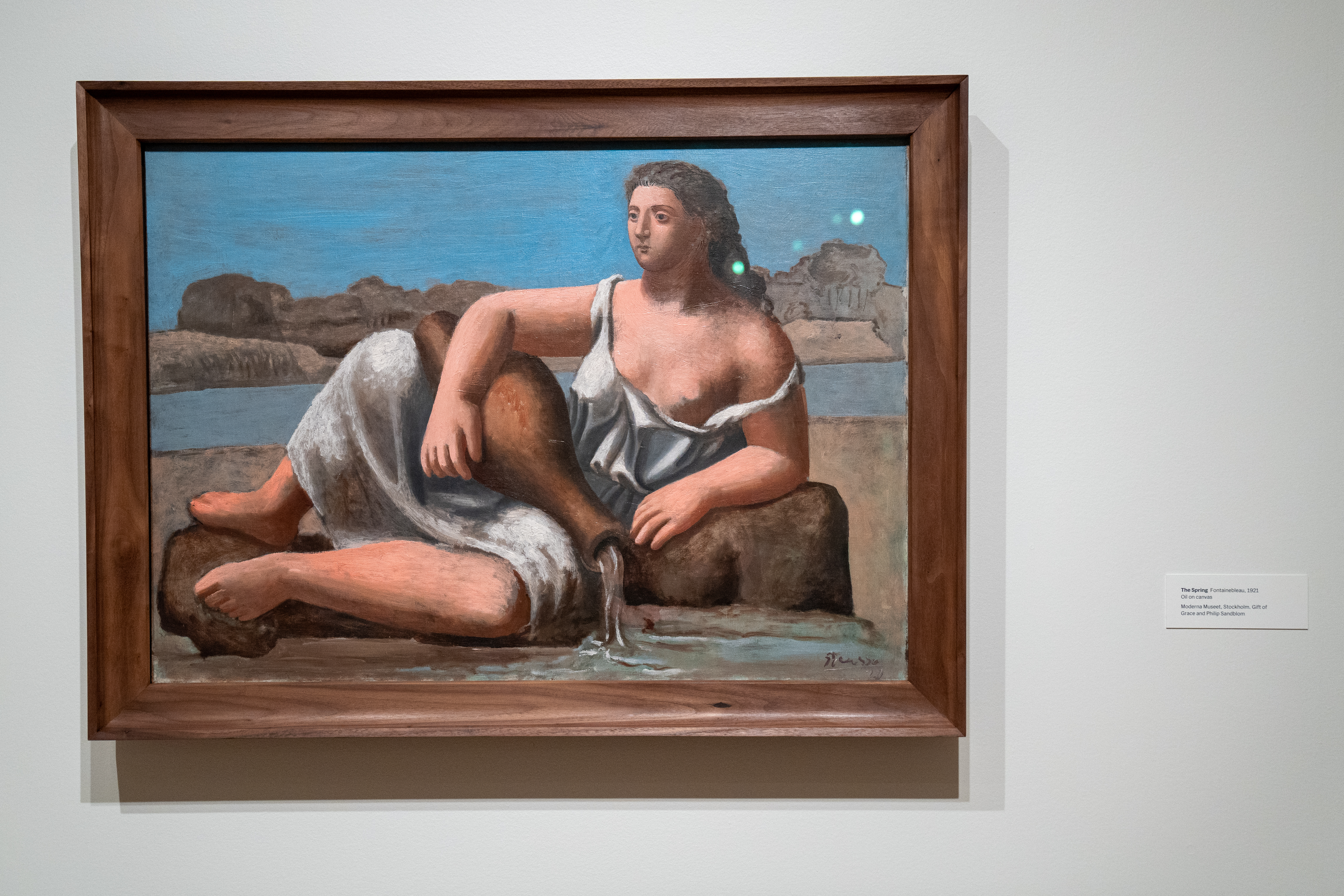 AME4547. NUEVA YORK (ESTADOS UNIDOS), 03/10/2023.- Fotografía de la pintura "The Spring Fontainebleau", 1921, del artista Pablo Picasso, expuesta durante la muestra 'Picasso in Fontainebleau' en el Museum of Modern Art, en Nueva York (Estados Unidos). EFE/ Angel Colmenares