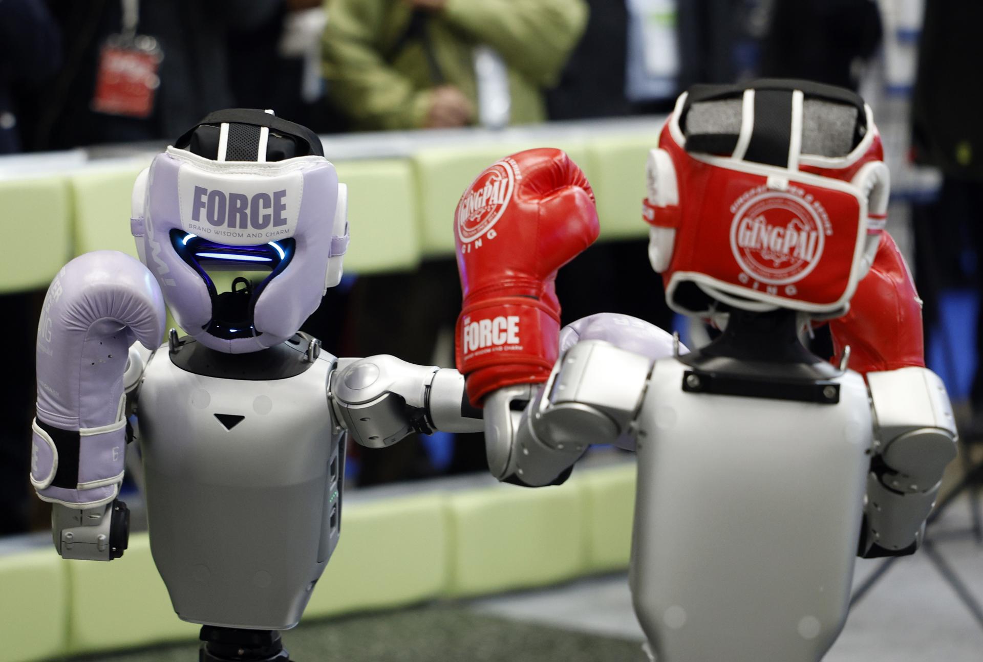 TOKYO (Japan), 03/12/2025.- Unitree Robotics Humanoid Robots G1 box at the TechShare booth during the International Robot Exhibition 2025 (iREX2025) in Tokyo, Japan, 03 December 2025. Held once every two years, the iREX is one of the world’s largest robot trade shows. For the 2025 edition, 673 companies and organizations will be presenting their latest robot technologies until 06 December. (Japón, Tokio) EFE/EPA/FRANCK ROBICHON