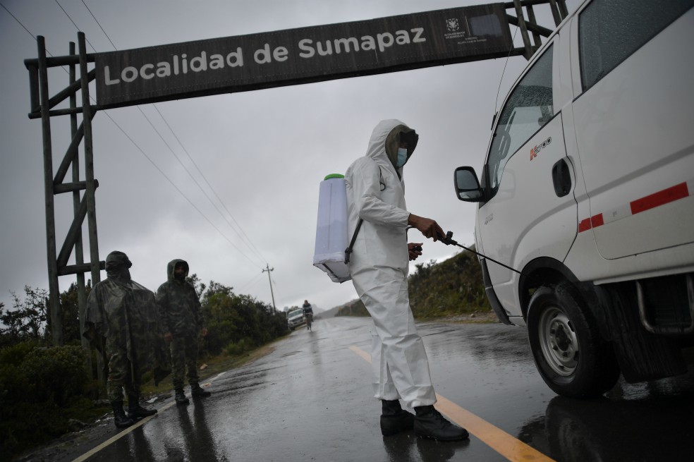 Punto de control del Ejército al entrar a la localidad de Sumapaz.