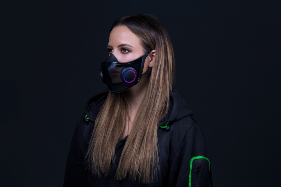 El tapabocas inteligente de Razer: sostenible, transparente y con iluminación personalizada