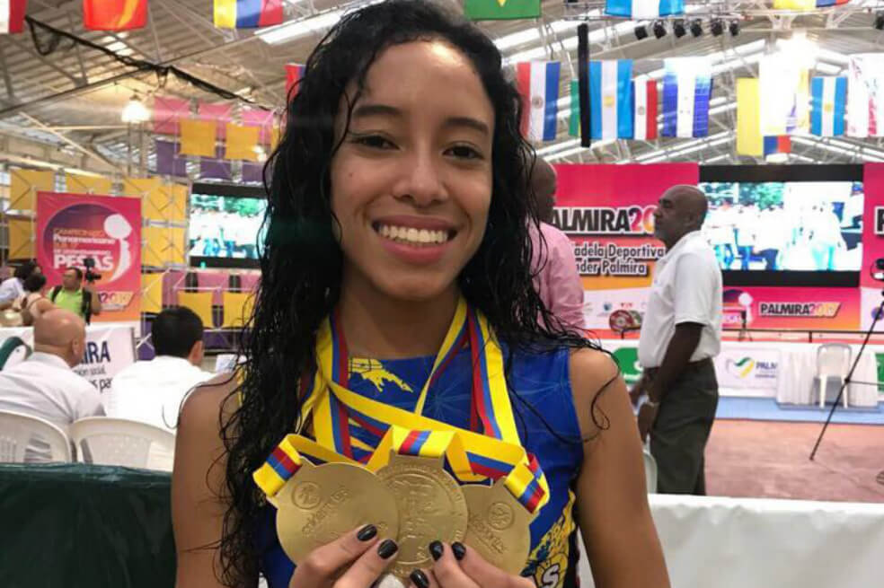 La pesista vallecaucana Manuela Berrío ganó tres oros en el Panamericano de Mayores. / FCLP