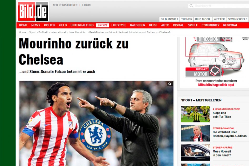 Falcao sería el ‘regalo’ de bienvenida para Mourinho en el Chelsea