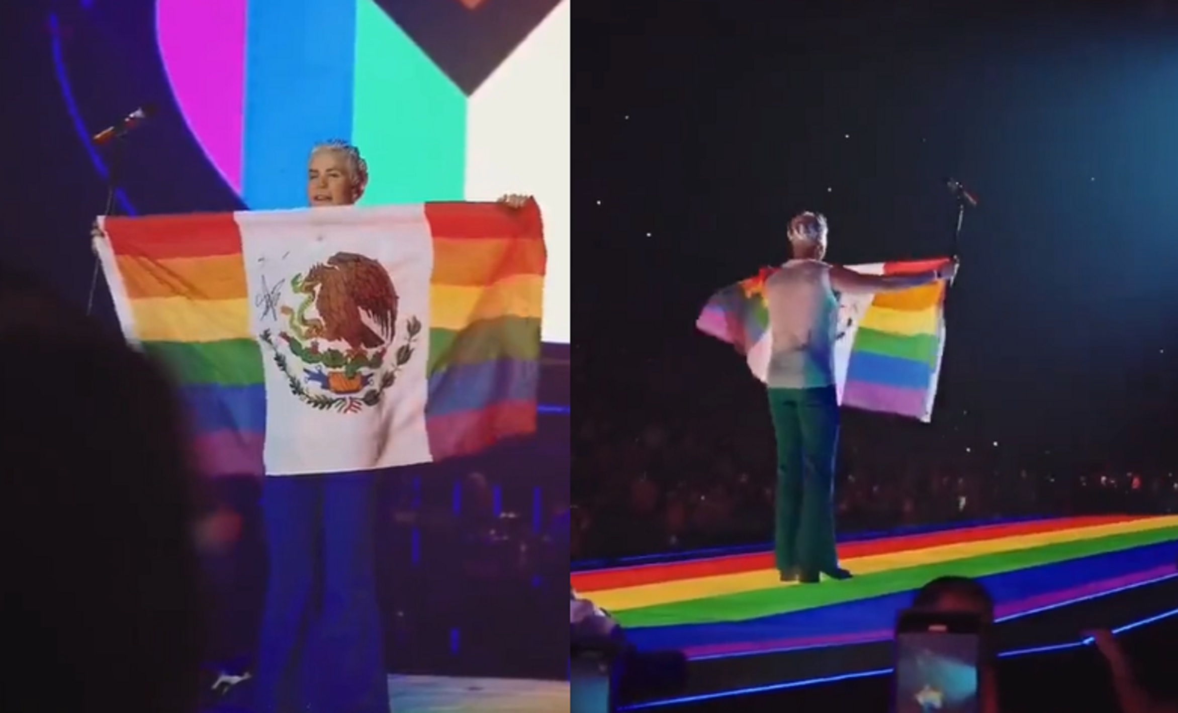 Critican a Christian Chávez de RBD por mezclar la bandera de México con la LGBTIQ+