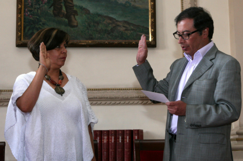 Martha Lucía Sánchez, durante su posesión como secretaria de la Mujer en la Administración pasada. /Alcaldía de Bogotá.