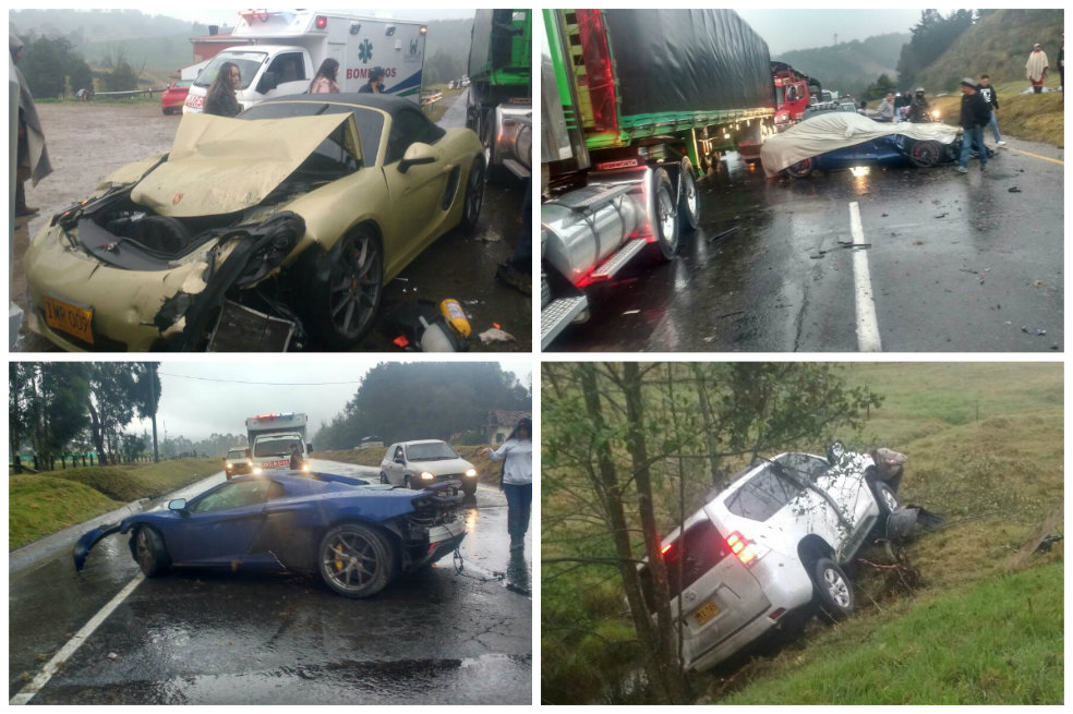 Fuerte accidente entre vehículos de alta gama por supuestos piques ilegales en Cundinamarca