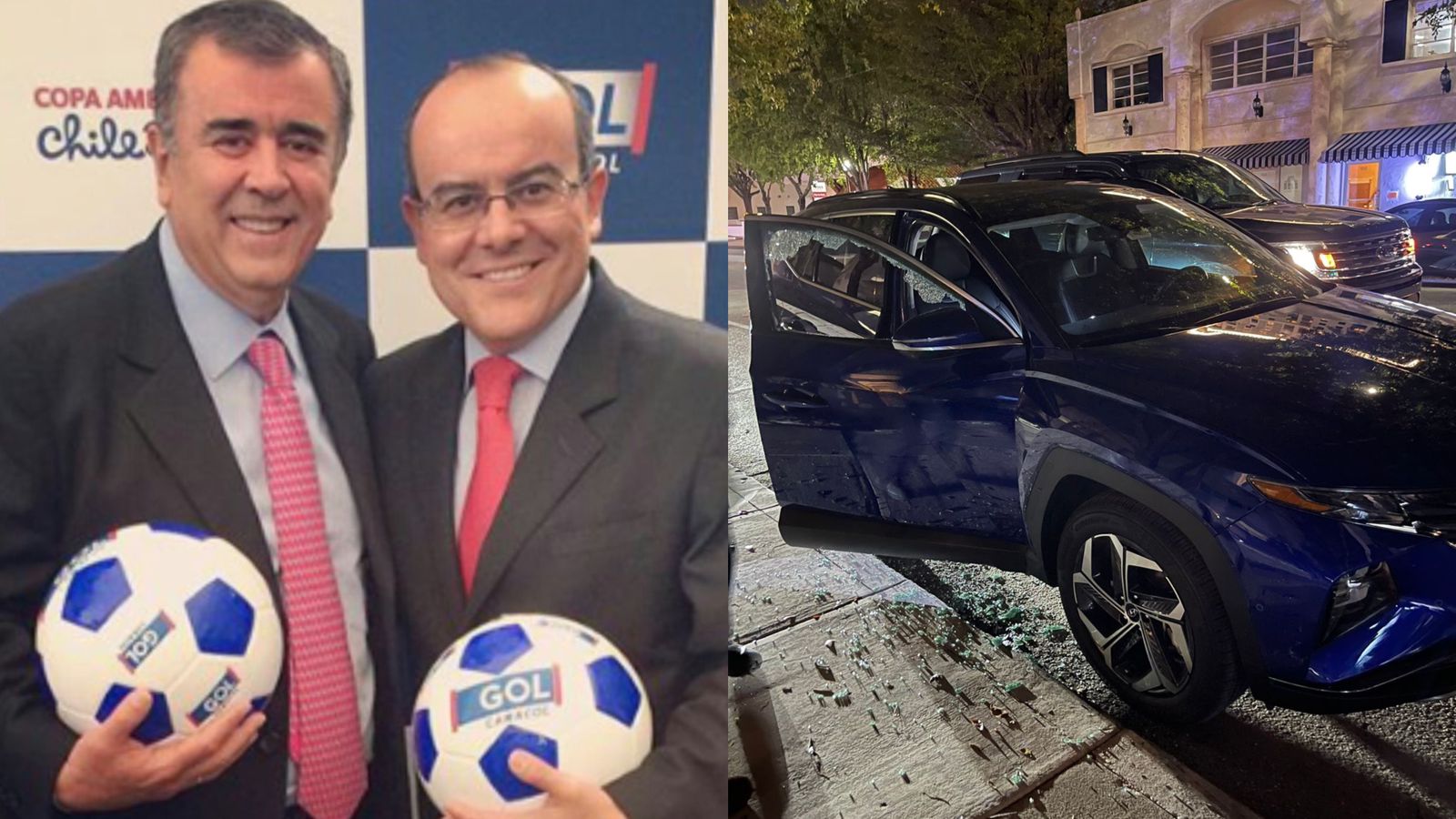 Robaron a Javier Hernández Bonnet y a Ricardo Orrego en Miami: así quedó el carro