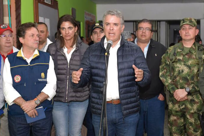 “Estamos unidos para responder”: Duque desde el lugar de la tragedia en Cauca