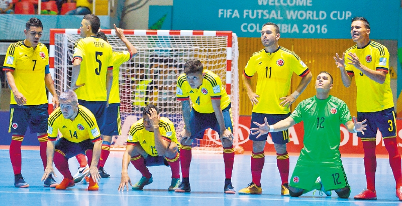 La selección colombiana de fútsal en la Copa Mundial de 2016.