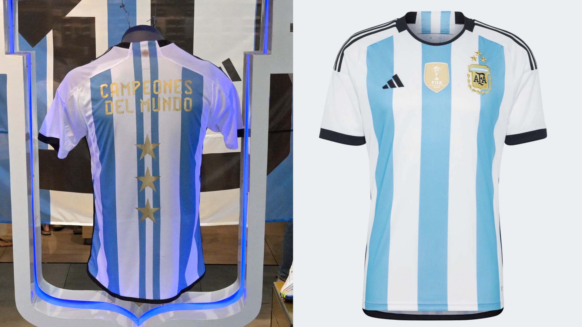 Agotada la camiseta de tres estrellas de la selección de Argentina