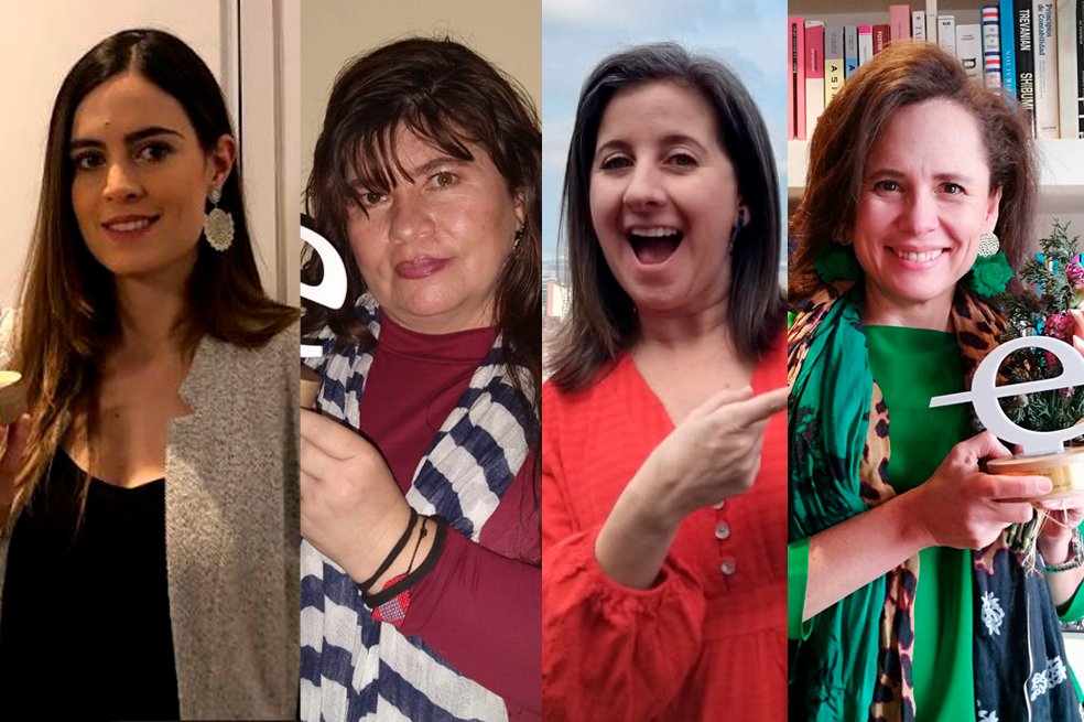 Mujeres Endeavor 2020, ganadoras. Manuela Sánchez de Laika, Cristina Arbeláez de Kapua, Olga Bocarejo de Bancalimentos y Sandra Rubio de Imix.
