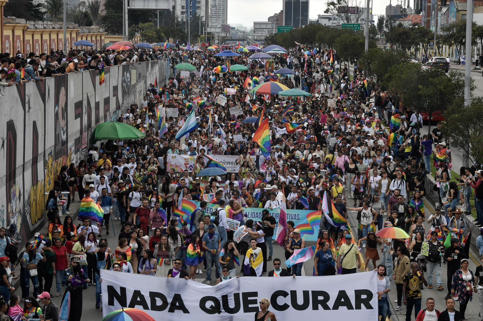 Las autoridades tuvieron que realizar algunos cierres viales, en vista de la multitudinaria movilización.