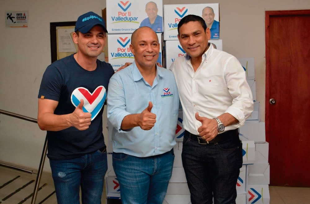 Alfredo Ape Cuello, Ernesto Orozco y el senador Didier Lobo Chinchilla.