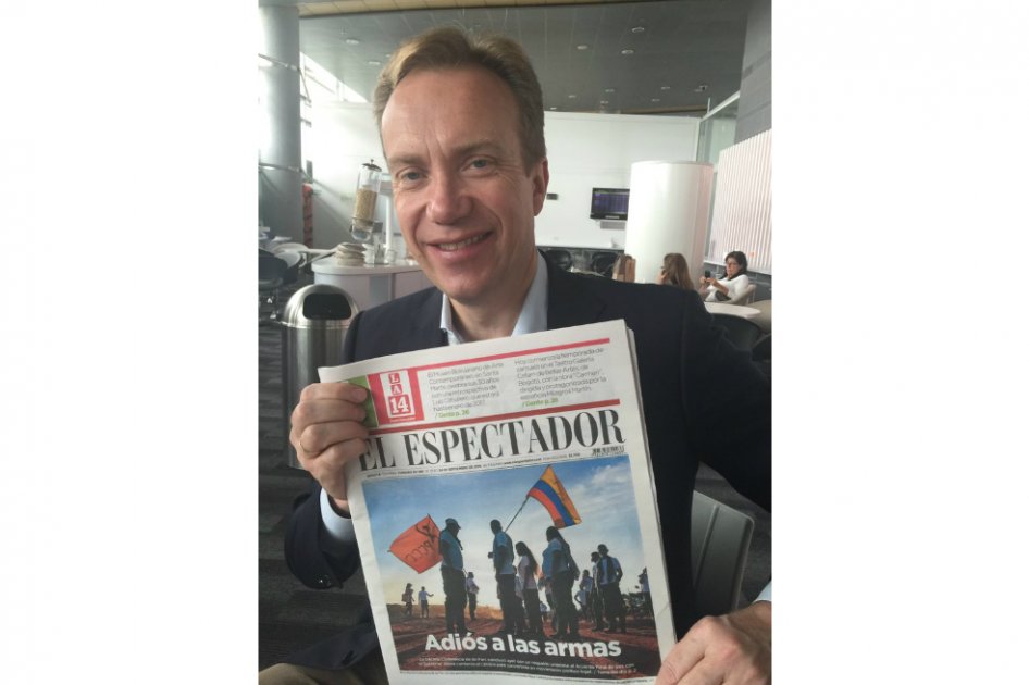 Børge Brende a su llegada a Colombia. / @borgebrende