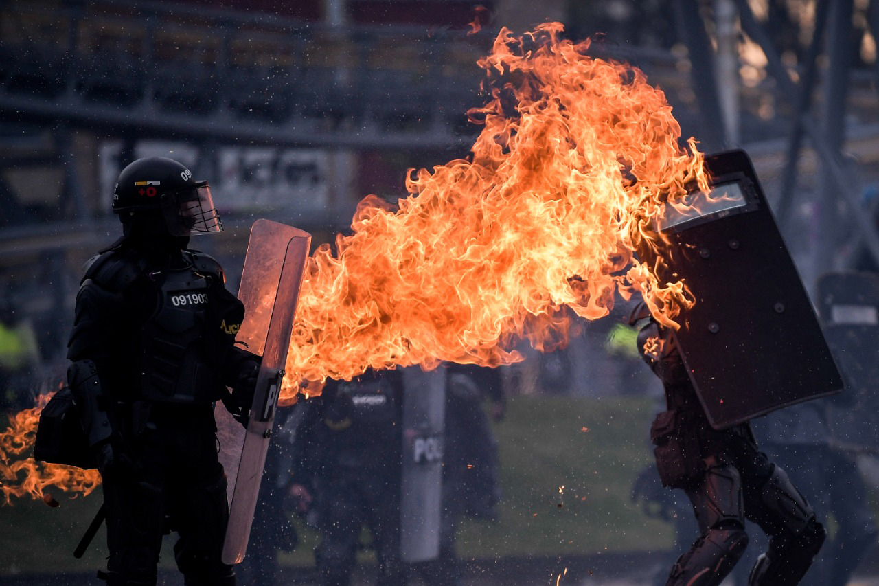 Protestas 28 de abril en Bogotá: casi a la medianoche volvió la normalidad