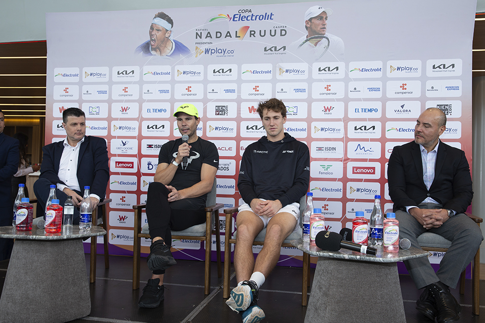 Así se llevó a cabo la rueda de prensa de Rafael Nadal y Casper Ruud en Bogotá