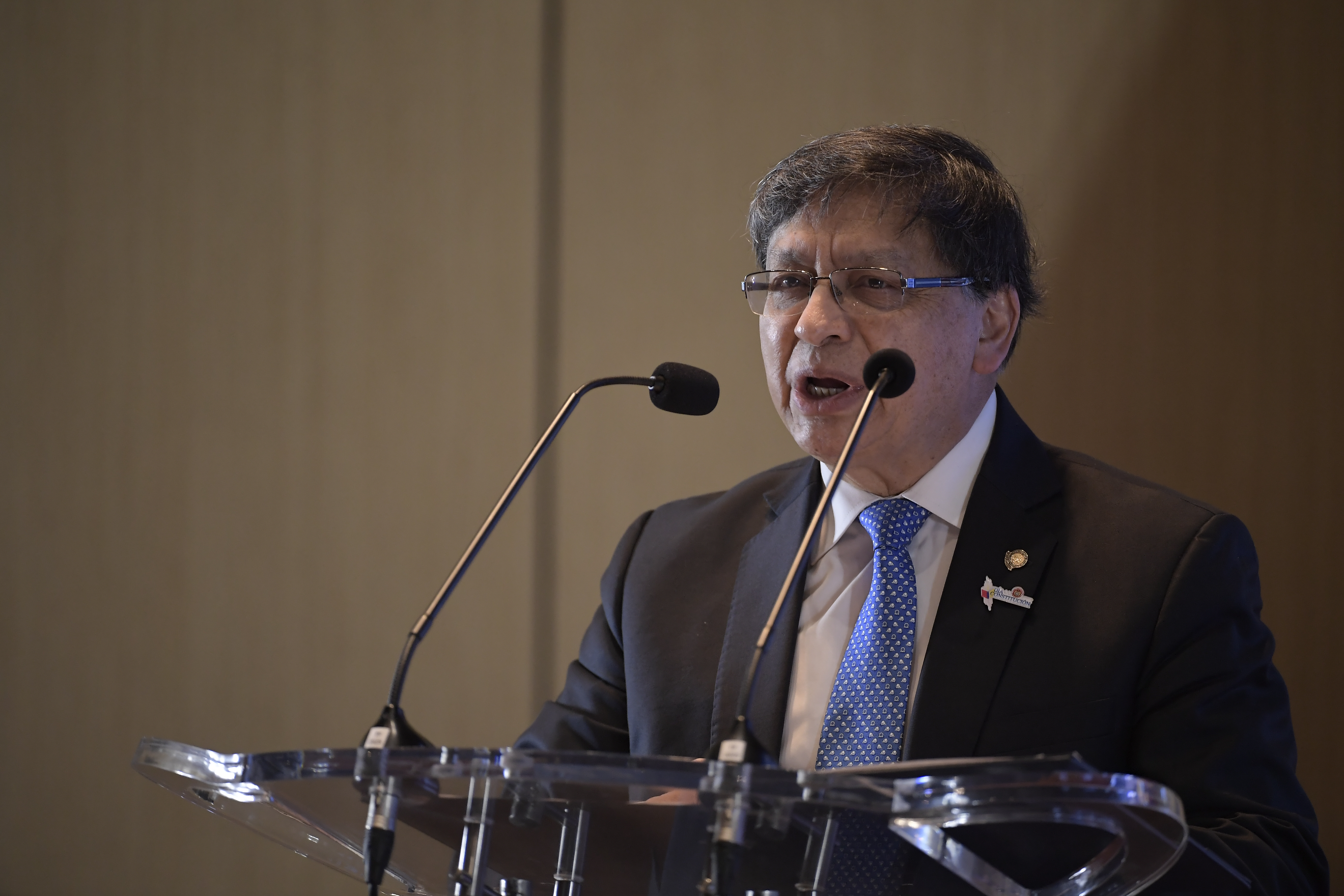 Presidente de la Corte Constitucional, durante la conmemoración del aniversario número 34 de la Constitución de 1991.