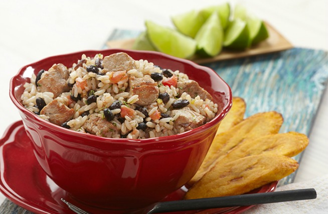 Arroz cubano con cabeza de lomo de cerdo