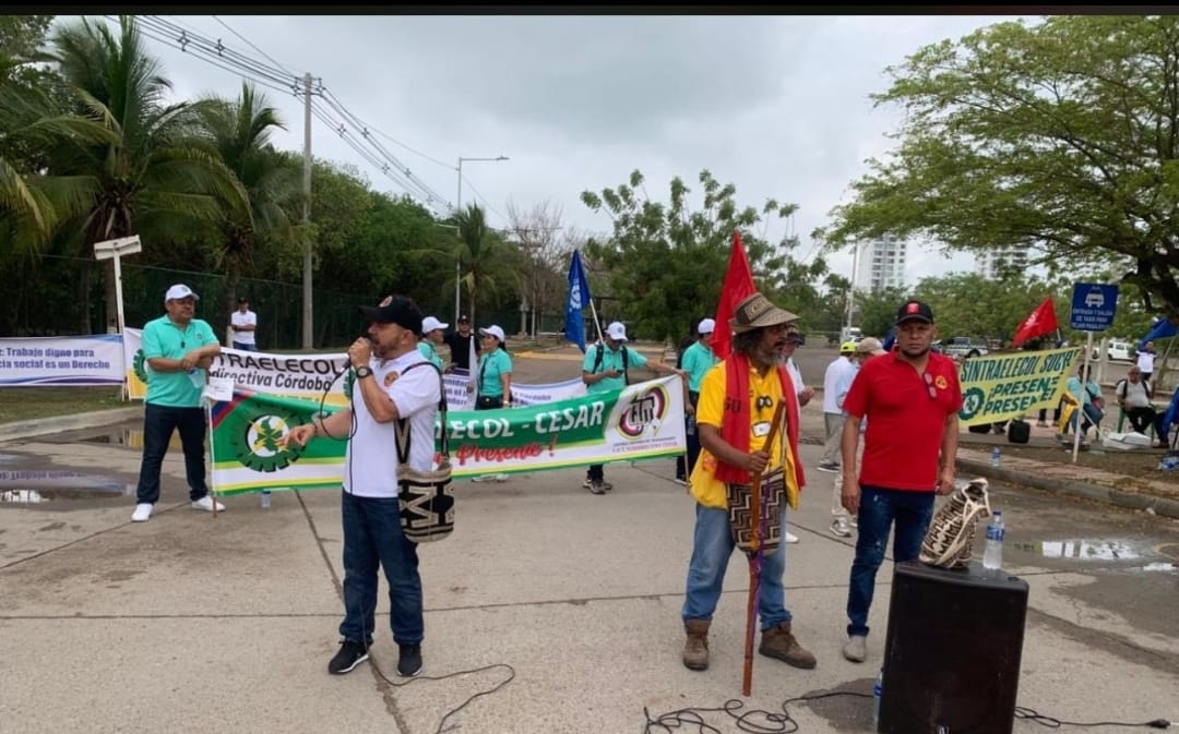 Sindicatos protestan contra Afinia en Cartagena por mejores condiciones laborales