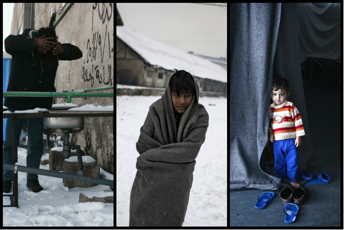 Migrantes sufren el fuerte invierno europeo